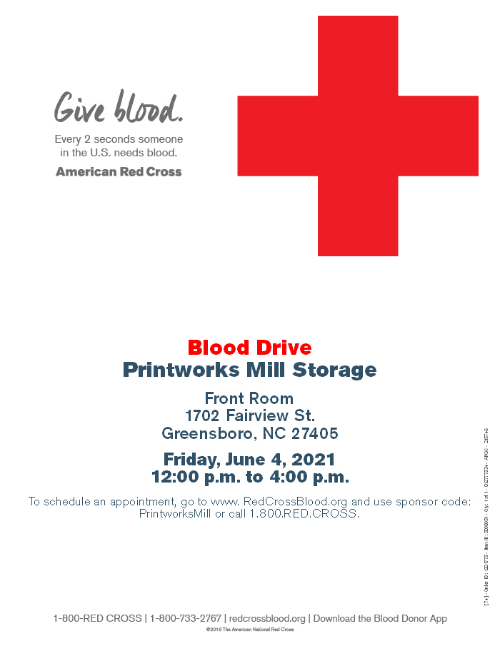 Printworks Mill Storage Blood Drive